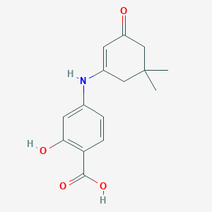 4-[(5,5-dimethyl-3-oxo-1-cyclohexen-1-yl)amino]-2-hydroxybenzoic acid