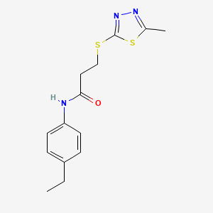 N-(4-ethylphenyl)-3-[(5-methyl-1,3,4-thiadiazol-2-yl)thio]propanamide