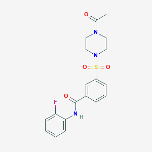 3-[(4-acetyl-1-piperazinyl)sulfonyl]-N-(2-fluorophenyl)benzamide