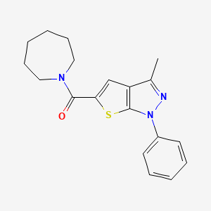molecular formula C19H21N3OS B5808988 5-(1-azepanylcarbonyl)-3-methyl-1-phenyl-1H-thieno[2,3-c]pyrazole 