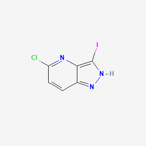 molecular formula C6H3ClIN3 B580900 5-氯-3-碘-1H-吡唑并[4,3-b]吡啶 CAS No. 1357945-27-7