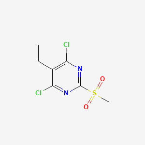 molecular formula C7H8Cl2N2O2S B580904 4,6-二氯-5-乙基-2-(甲磺酰基)嘧啶 CAS No. 1263314-16-4