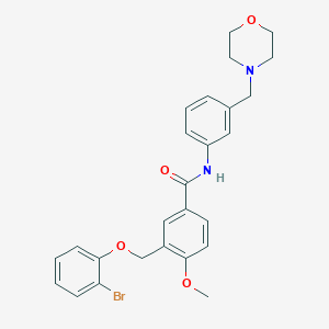 3-[(2-bromophenoxy)methyl]-4-methoxy-N-[3-(4-morpholinylmethyl)phenyl]benzamide