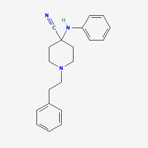 molecular formula C20H23N3 B5809083 4-anilino-1-(2-phenylethyl)-4-piperidinecarbonitrile CAS No. 61085-36-7