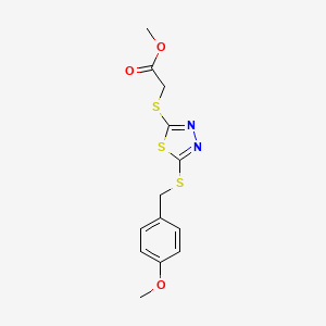 methyl ({5-[(4-methoxybenzyl)thio]-1,3,4-thiadiazol-2-yl}thio)acetate