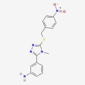 molecular formula C16H15N5O2S B5809146 (3-{4-methyl-5-[(4-nitrobenzyl)thio]-4H-1,2,4-triazol-3-yl}phenyl)amine 