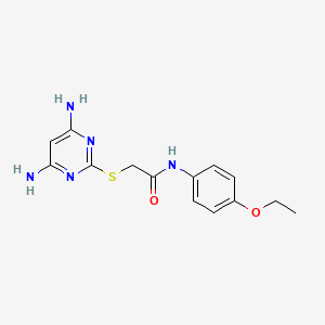2-[(4,6-diamino-2-pyrimidinyl)thio]-N-(4-ethoxyphenyl)acetamide