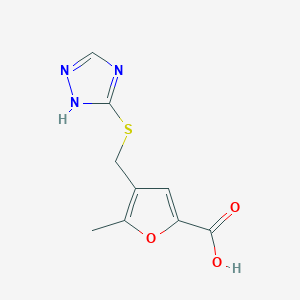 molecular formula C9H9N3O3S B5809194 5-methyl-4-[(1H-1,2,4-triazol-5-ylthio)methyl]-2-furoic acid 