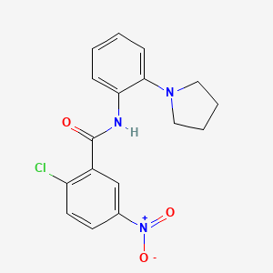 molecular formula C17H16ClN3O3 B5809259 2-chloro-5-nitro-N-[2-(1-pyrrolidinyl)phenyl]benzamide 