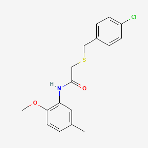 molecular formula C17H18ClNO2S B5809275 2-[(4-chlorobenzyl)thio]-N-(2-methoxy-5-methylphenyl)acetamide 