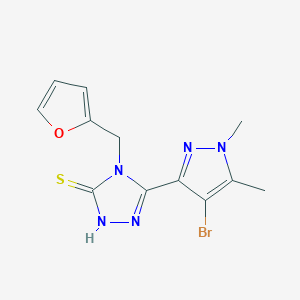 molecular formula C12H12BrN5OS B5809277 5-(4-bromo-1,5-dimethyl-1H-pyrazol-3-yl)-4-(2-furylmethyl)-4H-1,2,4-triazole-3-thiol 