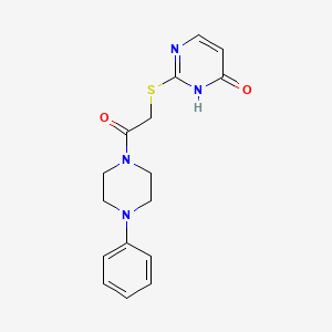molecular formula C16H18N4O2S B5809285 2-{[2-oxo-2-(4-phenyl-1-piperazinyl)ethyl]thio}-4-pyrimidinol 
