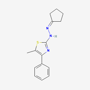 molecular formula C15H17N3S B5809340 cyclopentanone (5-methyl-4-phenyl-1,3-thiazol-2-yl)hydrazone 