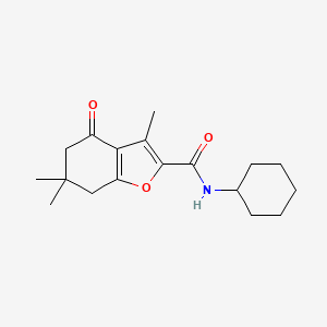 molecular formula C18H25NO3 B5809352 N-cyclohexyl-3,6,6-trimethyl-4-oxo-4,5,6,7-tetrahydro-1-benzofuran-2-carboxamide 