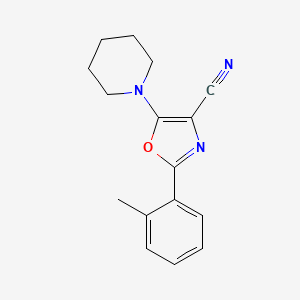 2-(2-methylphenyl)-5-(1-piperidinyl)-1,3-oxazole-4-carbonitrile