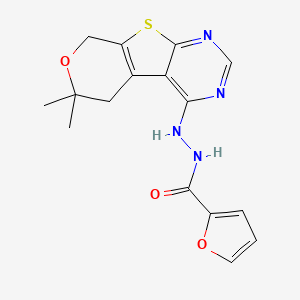 molecular formula C16H16N4O3S B5809399 N'-(6,6-dimethyl-5,8-dihydro-6H-pyrano[4',3':4,5]thieno[2,3-d]pyrimidin-4-yl)-2-furohydrazide 
