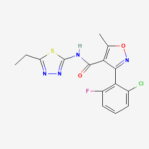 molecular formula C15H12ClFN4O2S B5809400 3-(2-chloro-6-fluorophenyl)-N-(5-ethyl-1,3,4-thiadiazol-2-yl)-5-methyl-4-isoxazolecarboxamide 