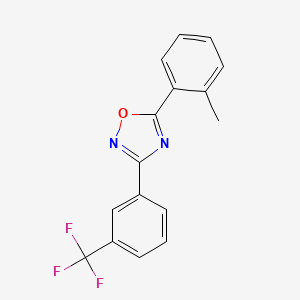 molecular formula C16H11F3N2O B5809407 5-(2-methylphenyl)-3-[3-(trifluoromethyl)phenyl]-1,2,4-oxadiazole 