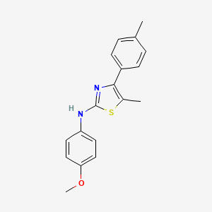 molecular formula C18H18N2OS B5809417 N-(4-methoxyphenyl)-5-methyl-4-(4-methylphenyl)-1,3-thiazol-2-amine CAS No. 5806-37-1