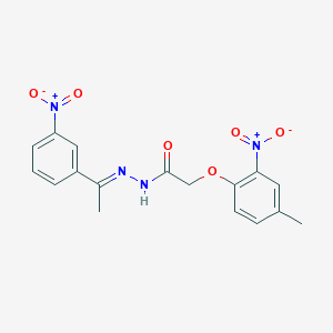 molecular formula C17H16N4O6 B5809424 2-(4-methyl-2-nitrophenoxy)-N'-[1-(3-nitrophenyl)ethylidene]acetohydrazide 