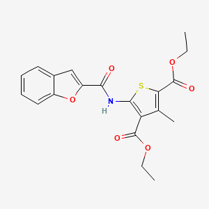 molecular formula C20H19NO6S B5809484 diethyl 5-[(1-benzofuran-2-ylcarbonyl)amino]-3-methyl-2,4-thiophenedicarboxylate 