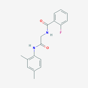 molecular formula C17H17FN2O2 B5809487 N-{2-[(2,4-dimethylphenyl)amino]-2-oxoethyl}-2-fluorobenzamide 