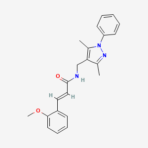 molecular formula C22H23N3O2 B5809544 N-[(3,5-dimethyl-1-phenyl-1H-pyrazol-4-yl)methyl]-3-(2-methoxyphenyl)acrylamide 
