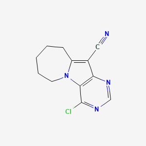 molecular formula C12H11ClN4 B5809547 4-chloro-7,8,9,10-tetrahydro-6H-pyrimido[4',5':4,5]pyrrolo[1,2-a]azepine-11-carbonitrile 