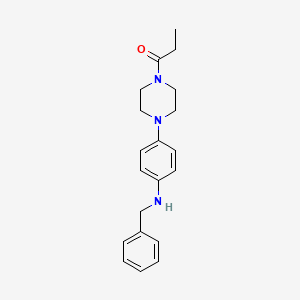 molecular formula C20H25N3O B5809580 N-benzyl-4-(4-propionyl-1-piperazinyl)aniline 
