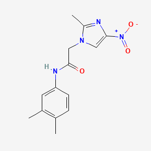 molecular formula C14H16N4O3 B5809582 N-(3,4-dimethylphenyl)-2-(2-methyl-4-nitro-1H-imidazol-1-yl)acetamide 