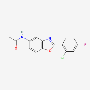 N-[2-(2-chloro-4-fluorophenyl)-1,3-benzoxazol-5-yl]acetamide