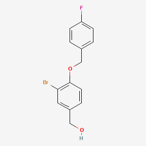 molecular formula C14H12BrFO2 B5809597 {3-bromo-4-[(4-fluorobenzyl)oxy]phenyl}methanol 