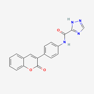 molecular formula C18H12N4O3 B5809607 N-[4-(2-氧代-2H-色烯-3-基)苯基]-1H-1,2,4-三唑-3-甲酰胺 