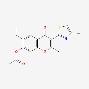 molecular formula C18H17NO4S B5809620 6-ethyl-2-methyl-3-(4-methyl-1,3-thiazol-2-yl)-4-oxo-4H-chromen-7-yl acetate 