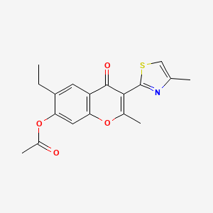 6-ethyl-2-methyl-3-(4-methyl-1,3-thiazol-2-yl)-4-oxo-4H-chromen-7-yl acetate