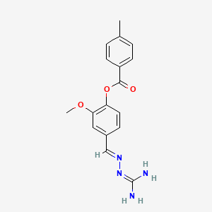 molecular formula C17H18N4O3 B5809622 4-[(diaminomethylene)carbonohydrazonoyl]-2-methoxyphenyl 4-methylbenzoate 