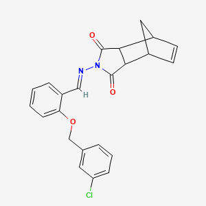 molecular formula C23H19ClN2O3 B5809639 4-({2-[(3-chlorobenzyl)oxy]benzylidene}amino)-4-azatricyclo[5.2.1.0~2,6~]dec-8-ene-3,5-dione 