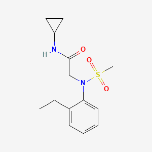 molecular formula C14H20N2O3S B5809660 N~1~-cyclopropyl-N~2~-(2-ethylphenyl)-N~2~-(methylsulfonyl)glycinamide 