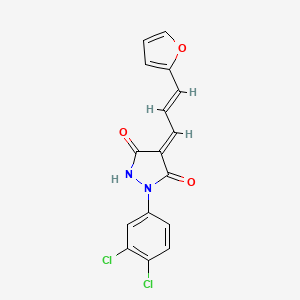 molecular formula C16H10Cl2N2O3 B5809673 (4E)-1-(3,4-dichlorophenyl)-4-[(E)-3-(furan-2-yl)prop-2-enylidene]pyrazolidine-3,5-dione 