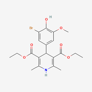 molecular formula C20H24BrNO6 B5809687 diethyl 4-(3-bromo-4-hydroxy-5-methoxyphenyl)-2,6-dimethyl-1,4-dihydro-3,5-pyridinedicarboxylate 