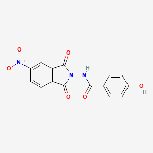 molecular formula C15H9N3O6 B5809704 4-hydroxy-N-(5-nitro-1,3-dioxo-1,3-dihydro-2H-isoindol-2-yl)benzamide 