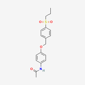 molecular formula C18H21NO4S B5809716 N-(4-{[4-(propylsulfonyl)benzyl]oxy}phenyl)acetamide 