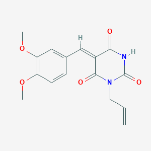 molecular formula C16H16N2O5 B5809746 1-allyl-5-(3,4-dimethoxybenzylidene)-2,4,6(1H,3H,5H)-pyrimidinetrione 