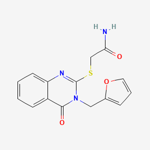 molecular formula C15H13N3O3S B5809752 2-{[3-(2-furylmethyl)-4-oxo-3,4-dihydro-2-quinazolinyl]thio}acetamide 