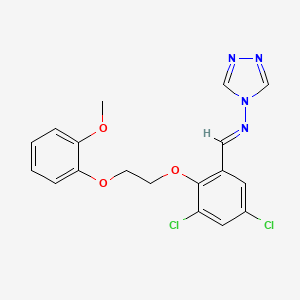 molecular formula C18H16Cl2N4O3 B5809776 N-{3,5-dichloro-2-[2-(2-methoxyphenoxy)ethoxy]benzylidene}-4H-1,2,4-triazol-4-amine 