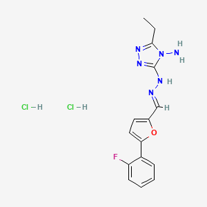 molecular formula C15H17Cl2FN6O B5809814 5-(2-fluorophenyl)-2-furaldehyde (4-amino-5-ethyl-4H-1,2,4-triazol-3-yl)hydrazone dihydrochloride 