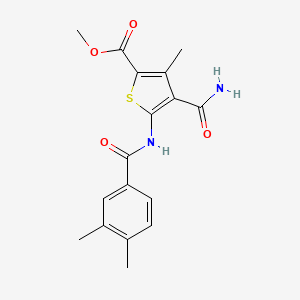 molecular formula C17H18N2O4S B5809832 methyl 4-(aminocarbonyl)-5-[(3,4-dimethylbenzoyl)amino]-3-methyl-2-thiophenecarboxylate 