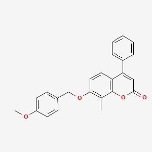 molecular formula C24H20O4 B5809898 7-[(4-methoxybenzyl)oxy]-8-methyl-4-phenyl-2H-chromen-2-one 