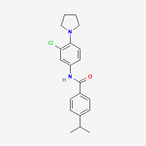 molecular formula C20H23ClN2O B5809917 N-[3-chloro-4-(1-pyrrolidinyl)phenyl]-4-isopropylbenzamide 