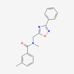 molecular formula C18H17N3O2 B5809926 N,3-dimethyl-N-[(3-phenyl-1,2,4-oxadiazol-5-yl)methyl]benzamide 